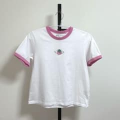 UNIQLO 刺繍ロゴ 矢沢あいTシャツ M ホワイト/ピンクのサムネイル