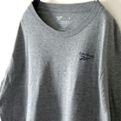 リーボック Reebok ロゴ プレーン Tシャツ XL グレー 灰色 古着