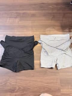 ピジョン　ベルト調節　妊婦帯パンツ　 2枚セット ボーダー ブラック　Mサイズのサムネイル