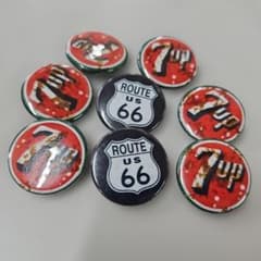まとめ売り！ROUTE66/7UP 缶バッジ ピンバッジ 8個セット - メルカリ