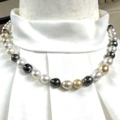 サ*ン様 GSTV南洋真珠ナチュラルマルチ　黒蝶白蝶バロックネックレス51cm サ*ン様 GSTV南洋真珠ナチュラルマルチ 黒蝶白蝶バロックネックレス