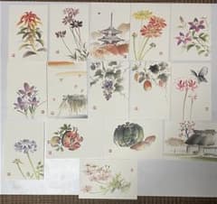 墨彩画 ハガキ絵 肉筆 15枚のサムネイル