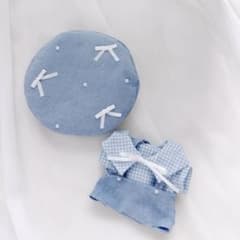 ぬい服 はぴぬい ちびぬい ちびスト 服 ベレー帽 みずいろ リボン