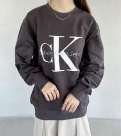 Calvin Klein Jeans ロゴパーカー ダークグレー長袖 スウェットのサムネイル