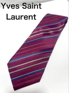 SAINT LAULENT レジメンタルストライプネクタイ YvesSaintLaurent レジメンタルストライプネクタイ YSL シルク - メルカリ