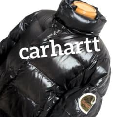 et13 carhartt 黒 ダウンジャケット ビッグロゴ メンズM - メルカリ