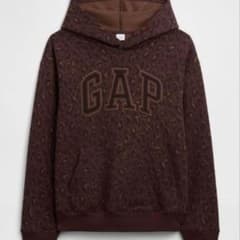 新品未使用　GAP レオパード柄 ロゴ プルオーバー パーカー ブラウン XLのサムネイル
