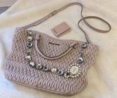 MIUMIU ナッパクリスタル バッグ トート ショルダー cameo - メルカリ