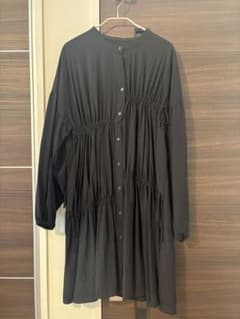 Kastane 紐付きギャザーワンピース　黒のサムネイル