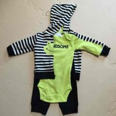 3M ベビー服 アメリカ直輸入 新品 長袖・ロンパース・パーカー・長ズボンセットのサムネイル