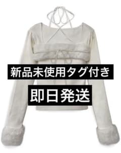 グレイル GRL ファーホルターネックリボンニットトップス[ru1387]のサムネイル
