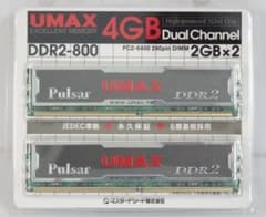UMAX DDR2-800 4GB (2GBx2枚) メモリー - メルカリ