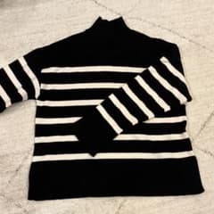 ZARA ボーダー ハイネック ニット セーター Sのサムネイル