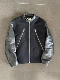mm6 レザー ボンバージャケット 黒 S ブラック ライダース 八の字 