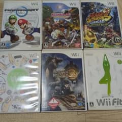 Wii ソフト 6本セット マリオカート モンスターハンター他のサムネイル