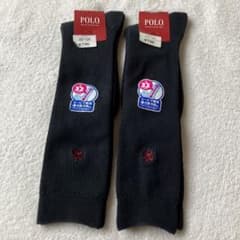 【新品】 ハイソックス　ネイビー　刺繍入り　23-25cm 丈32cmのサムネイル