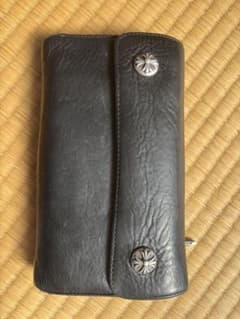 最終値下げ クロムハーツ ブラックレザー 長財布 スナップボタン式