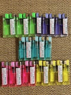 ✨新品・未使用✨（7）使い捨てプッシュ式スライド式電子ライター 5色25個セットのサムネイル