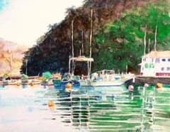 港の風景 水彩画 木製フレーム付き F6号サイズ 港の風景 水彩画 木製フレーム付き F6号サイズ - メルカリ