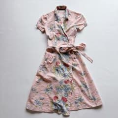RALPH LAUREN ラップワンピース　カシュクール　花柄　シアサッカー RALPH LAUREN ラップワンピース カシュクール 花柄 シアサッカー