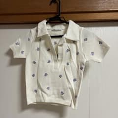 ZARA／半袖トップス／ポロシャツ／小花柄トップス／白シャツのサムネイル