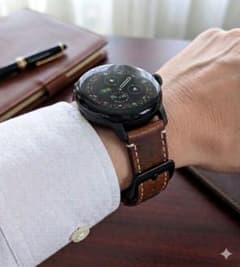 茶 Pixel Watch 4/3 45mm 本革 レザーバンド