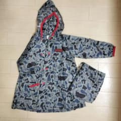 OUTDOOR PRODUCTS キッズ レインコート 迷彩 カモフラ 収納袋付のサムネイル