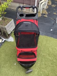 なし様専用　ペットカート レッド ブラックのサムネイル