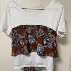 ペイズリー柄半袖クロップドTシャツのサムネイル