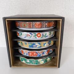 有田焼　吾山窯 絵変わり　花鳥文　仕切り皿　刺身皿　古伊万里 5枚セット　花 有田焼 吾山窯 絵変わり 花鳥文 仕切り皿 刺身皿 古伊万里 5枚セット