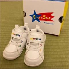 コンバース★インチスター　ホワイト/マルチカラー　12.5cm ①のサムネイル
