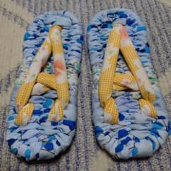 訳ありハンドメイド　布ぞうり 布草履　24cm　13番のサムネイル