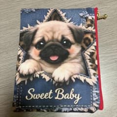 感謝価格 ミニフラットポーチ パグちゃん - メルカリ