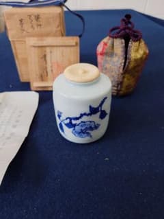 奇峰作　染付茶入　共箱 奇峰作 染付茶入 共箱 - メルカリ