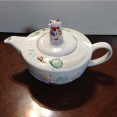 新品！鶴 亀 招き猫 急須のサムネイル
