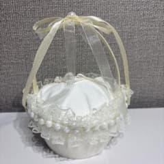 バスケット型 リングピロー ホワイトのサムネイル