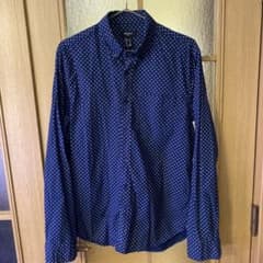 FOREVER 21 ネイビー 小花柄 長袖シャツ Lのサムネイル