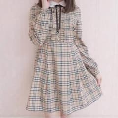 チェックワンピース ハニーシナモンのサムネイル