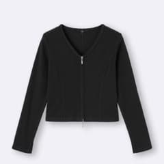gu リブダブルジップVネックカーディガンのサムネイル