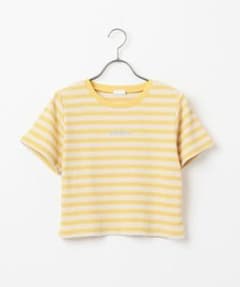 Honeys イエロー ストライプ クロップドTシャツ Mサイズのサムネイル