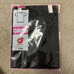 HEATFACT 女の子用クルーネック半袖Tシャツ 黒のサムネイル