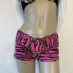 希少 当時物 ピンクゼブラ柄ベルト付きショーパン 平成ギャル ヴィンテージ 希少 当時物 ピンクゼブラ柄ベルト付きショーパン 平成ギャル