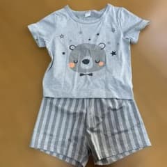 SHEIN 子供用パジャマ クマ柄 グレー 100cmのサムネイル