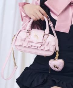 新品未使用 Re❤︎Amourフリルミニボストンバッグピンクハート型 