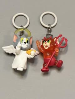 トムとジェリー 天使と悪魔 キーホルダー 2個セット