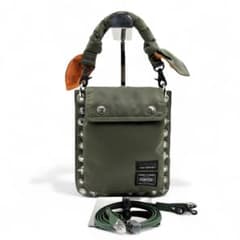 【極美品】 ポーター TOGA ショルダー ポーチ グリーン 2way スタッズ 極美品】 ポーター TOGA ショルダー ポーチ グリーン 2way スタッズ