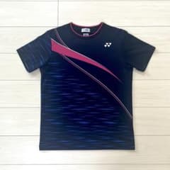 美品、希少XL(O)ヨネックス奈良岡選手着用モデルゲームシャツ10410 美品】 YONEX ゲームシャツ 10410 ユニL ネイビー 奈良岡選手着用