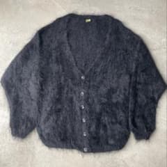 80s Jeffrey Rogers Mohair Cardigan, Made in England, Size XL