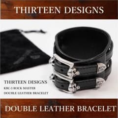 THIRTEEN DESIGNS/サーティーンデザインズ  レザーブレスレット黒のサムネイル