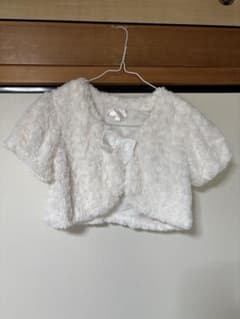 キッズ ボレロ ホワイト 140cm リボン付きのサムネイル